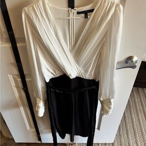 Elegant White and Black Women's Dress